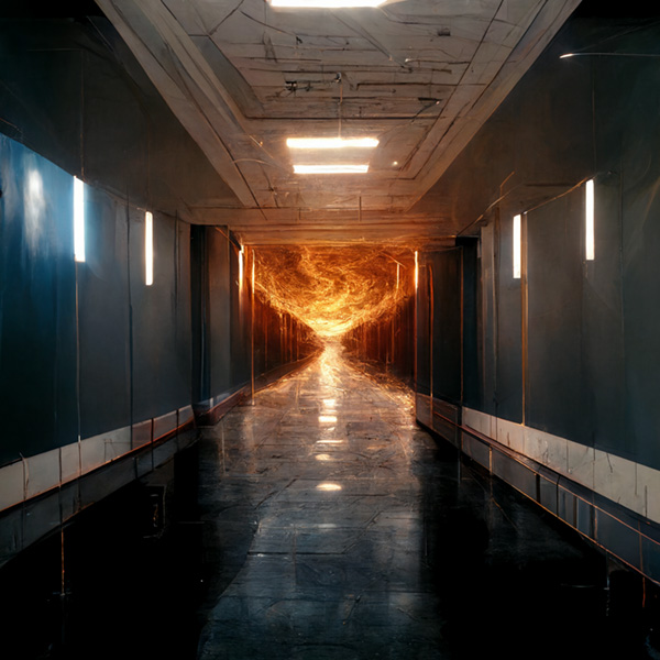 long hallway with AI midjourney