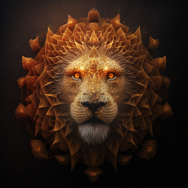 Midjourney prompt example keywords commands lion face made from most complex unimaginable spirals