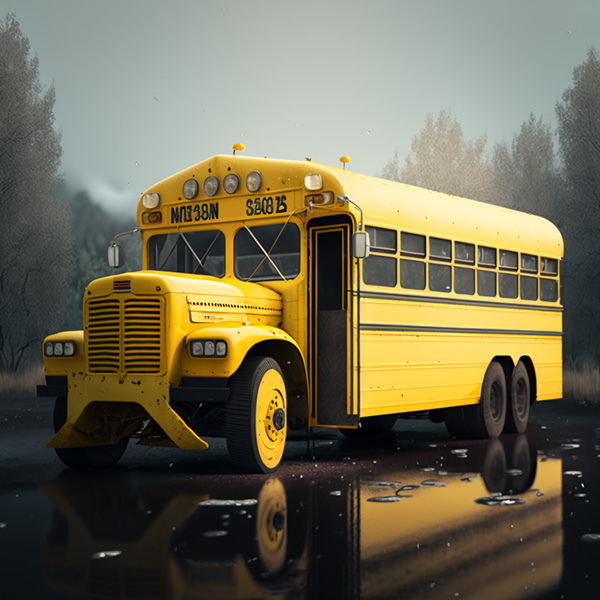 Midjourney prompt : yellow school bus, 8K