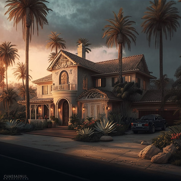 Midjourney californian house