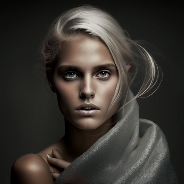 female swedish female model in a studio,