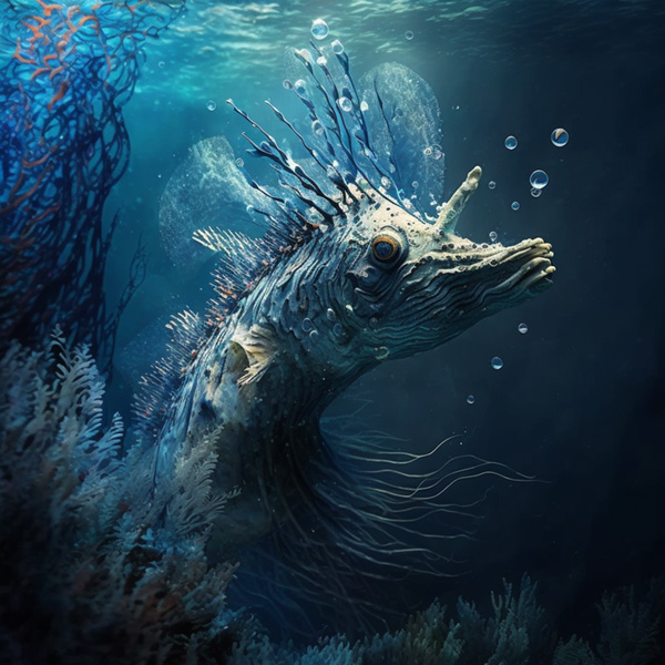 animals in the deep ocean, Midjourney Mystical creatures