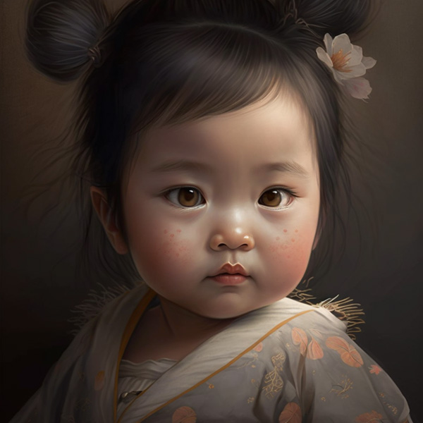 Midjourney prompt example keywords commands anime portrait of a baby