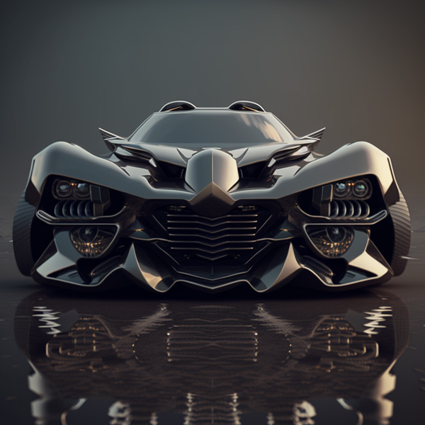 MIDJOURNEY front of a concept car, volumetric