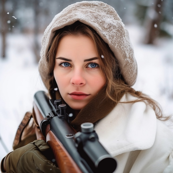 beautiful woman sniper