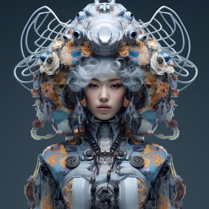 Elaborate portrait of an otherworldly being in a fantasy headgear - Changing Faces collection