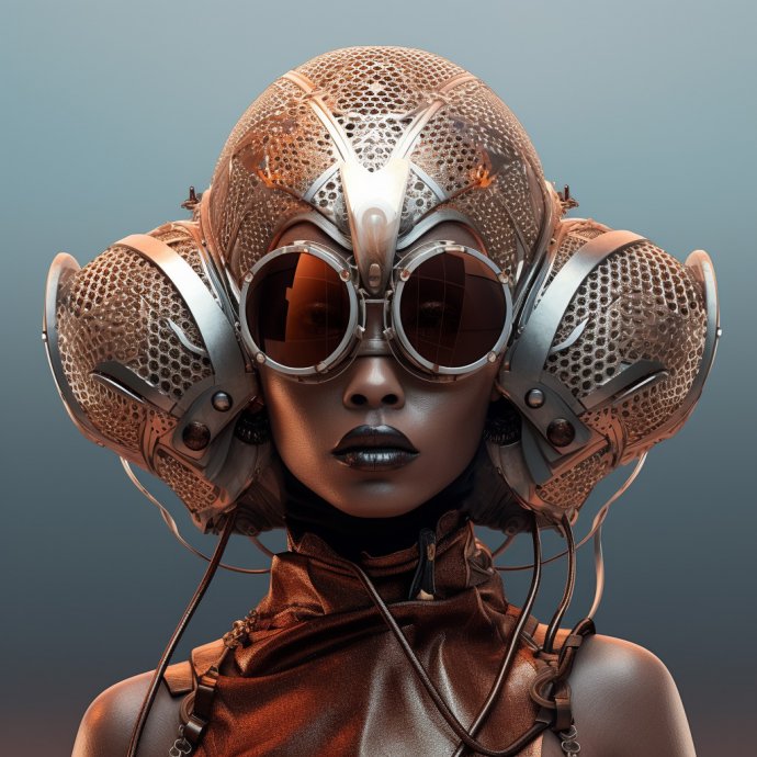 Digital artwork of celestial being in an ornate mask - Changing Faces collection