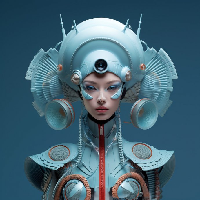 Changing Faces - Sci-fi inspired portrait of an entity in an intricate ceremonial helmet