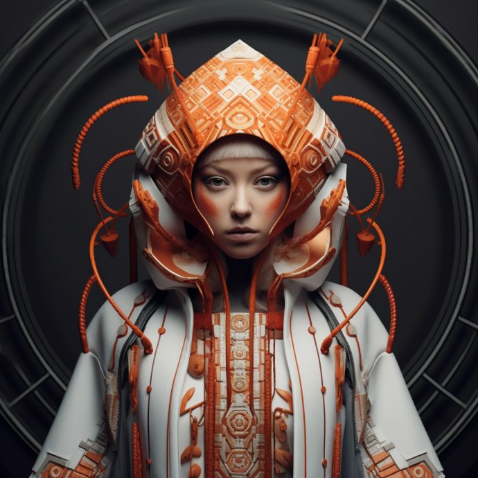 Stunning digital art of celestial character in elaborate headpiece - Changing Faces